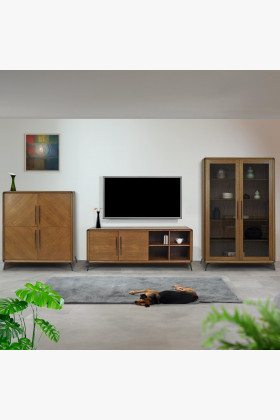 Nábytok do obývacej izby farba orech